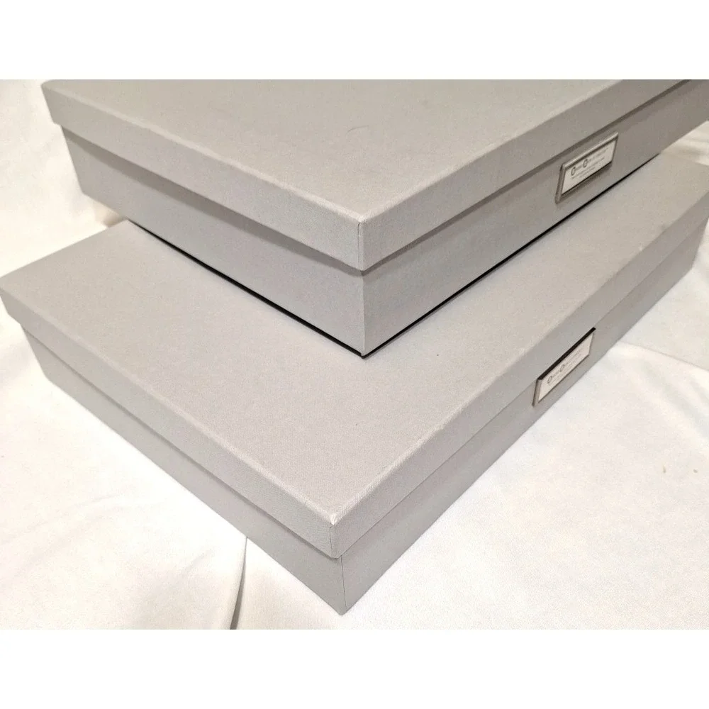 2 Bigso Sverker Boxes Legal Art Storage Scrapbook Box Recycled Fiberboard Pair